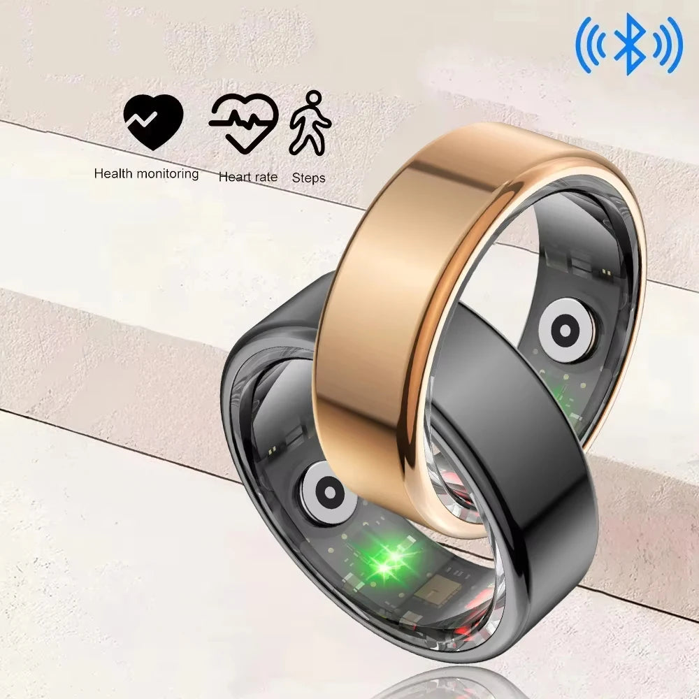 Smart Ring Heart Rate Blood Pressure Blood Oxygen Sleep Monitor Waterproof Smart Ring Multi-Sport Modes for Android IOS